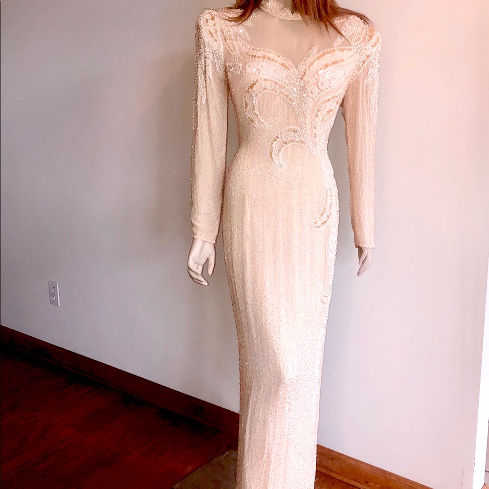 Landa hand beaded, 100% silk dress.